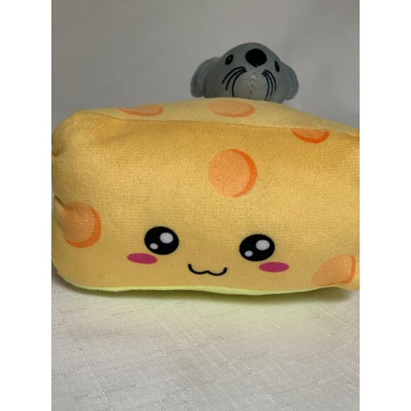 Plush Cheese Wedge With Cute Mouse Design & Adorable Face Stuffed Animal - Picture 3 of 9